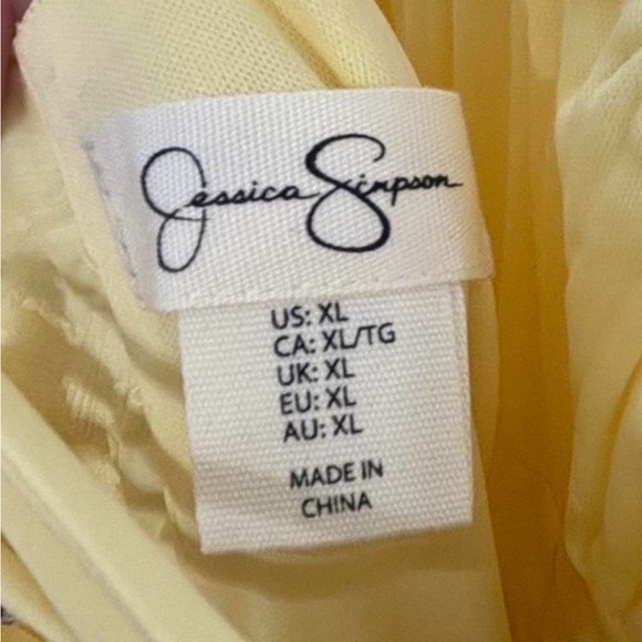 XL Jessica Simpson Corset Waist Yellow Dress NEVER WORN - Picture 3 of 3